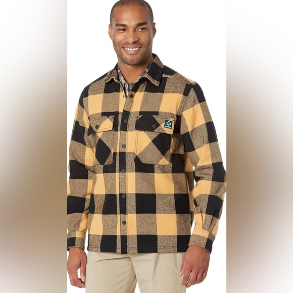 Wolverine Men’s Size M Black & Yellow Plaid Forge Heavyweight Flannel Overshirt - Picture 1 of 7